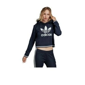 navy blue adidas cropped hoodie 💙